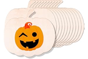 POJAH 12 Pieces Large Wooden Pumpkin Cutouts 11 Inches Unfinished Wood Craft Cutout Blank Pumpkin Shape Cutout for Halloween Fall Thanksgiving Party DIY Craft Decoration Supplies (12)