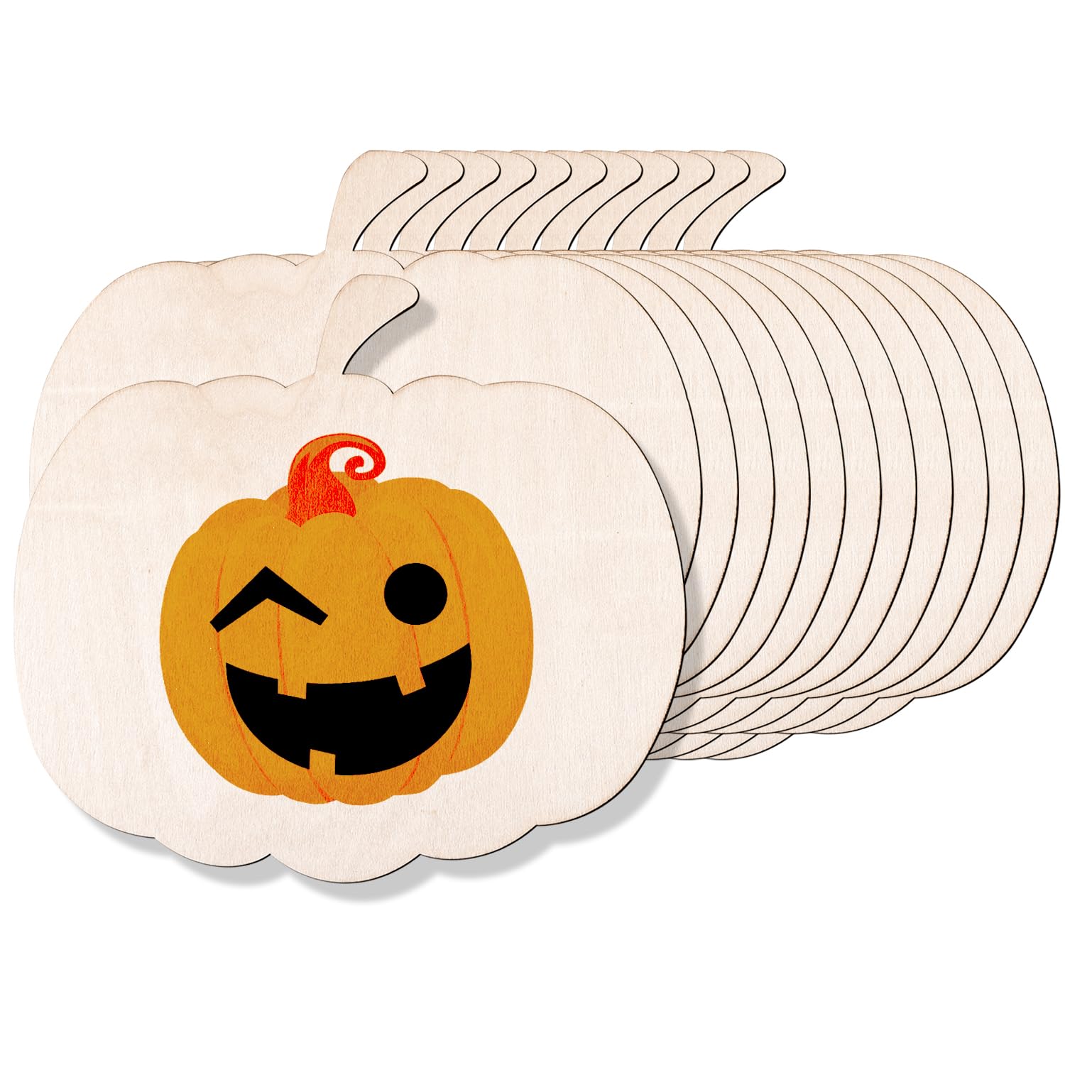 Photo 1 of 12 Pieces Large Wooden Pumpkin Cutouts 11 Inches Unfinished Wood Craft Cutout Blank Pumpkin Shape Cutout for Halloween Fall Thanksgiving Party DIY Craft Decoration Supplies (12)