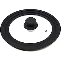 J&C Life Silicone Lids for Pans, Pots & Skillets | Durable, Universal, Easy to Use Glass & Silicone Lid for Pots & Pans…