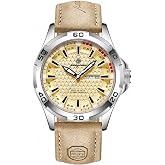 paazomu Men's Quartz Watch with Leather Strap | Waterproof Luminous