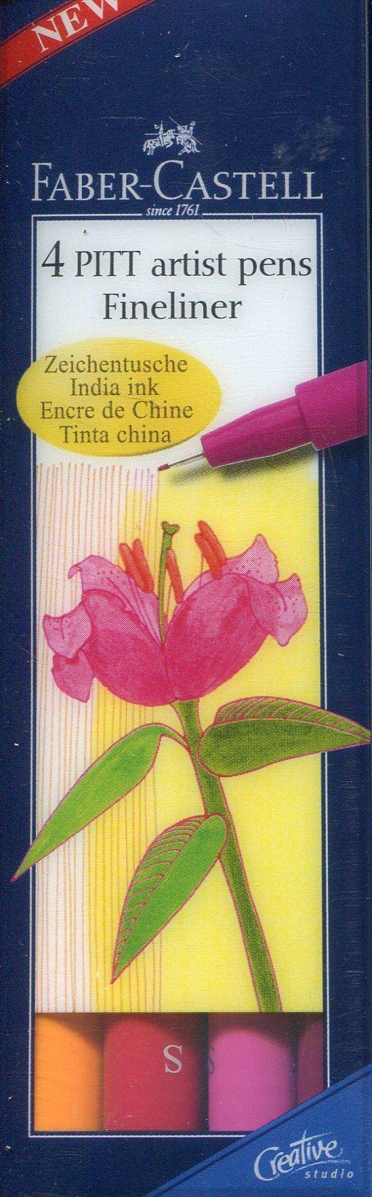 Faber-Castell Pitt Artist Warm Colours Pen Fineliner (Pack of 4) โ image 1