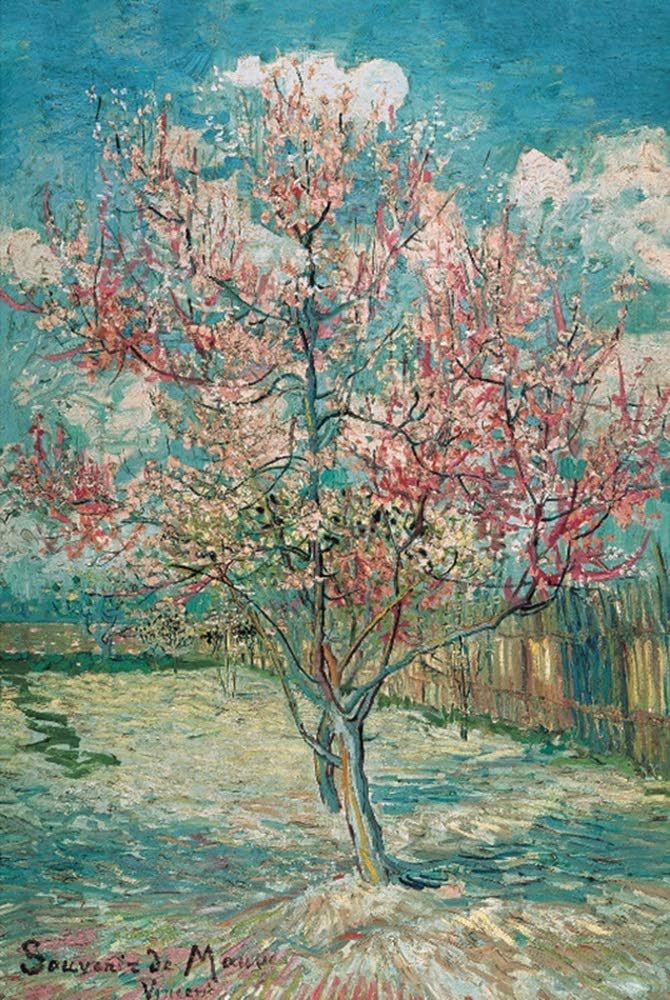 DDTOP Van Gogh The Pink Peach Tree Puzzles for Adults Teens, Difficult World Famous Oil Paintings 1000 Piece Puzzles, Challenge Yourself with Premium Wooden Jigsaw Puzzle