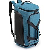 G4Free 45L/60L 3-Way Duffle Backpack Gym Bag with Wet Pocket & Shoes Compartment Sports Travel Weekender Overnight Duffel Bag