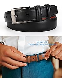 CHAOREN Mens Dress Belt 2 Pack - Genuine Leather