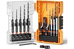 Crosstar 18PCS Countersink Drill Bit Set with Wood Plug Cutter & Stop Rings | Tapered Pilot Bits, M2 HSS, 1/4" Quick Change Hex Shank | All-in-One Woodworking Kit with Storage Box