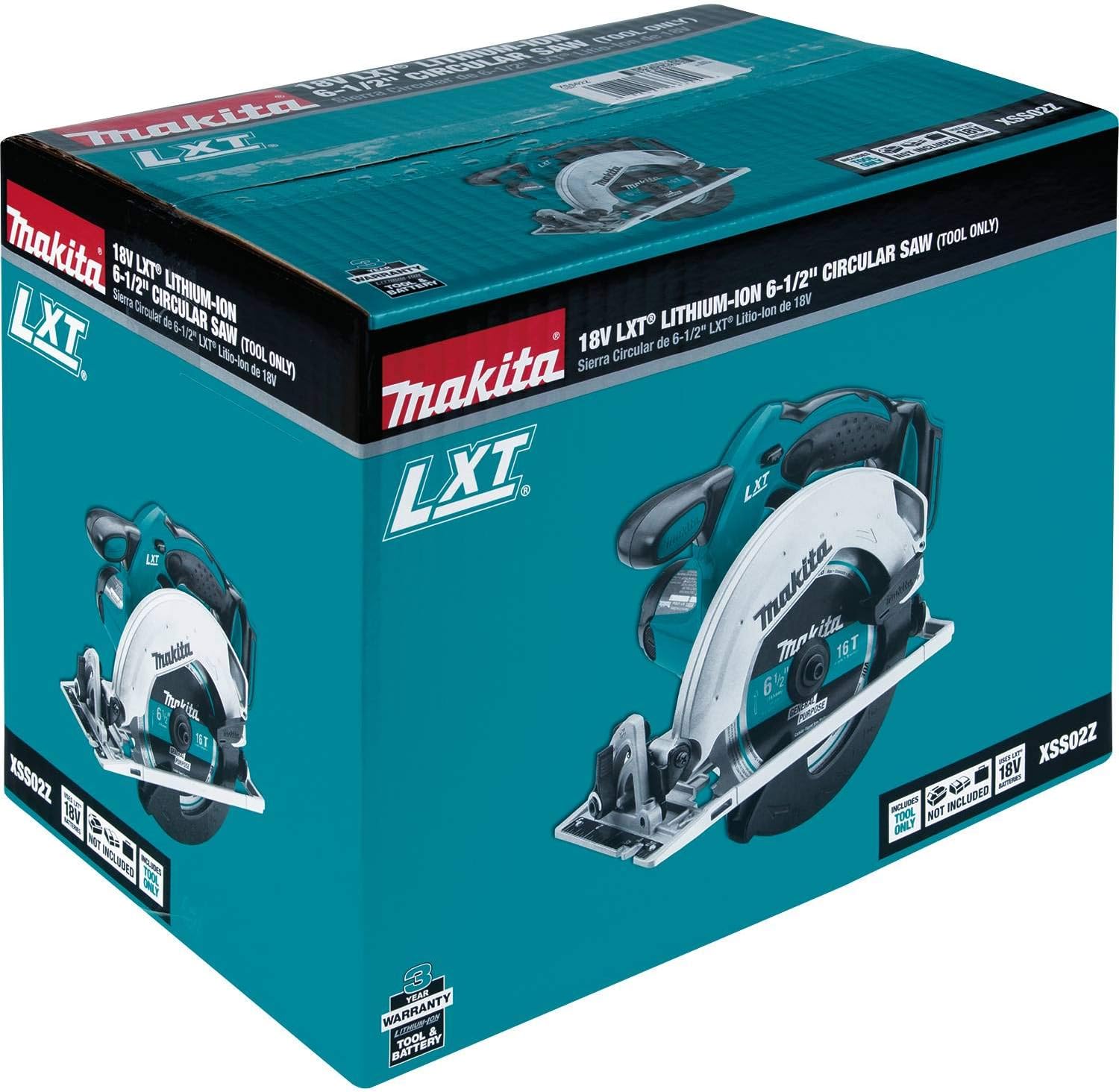Makita XSS02Z 18V LXT Lithium-Ion Cordless 6-1/2" Circular Saw, Tool Only - - 