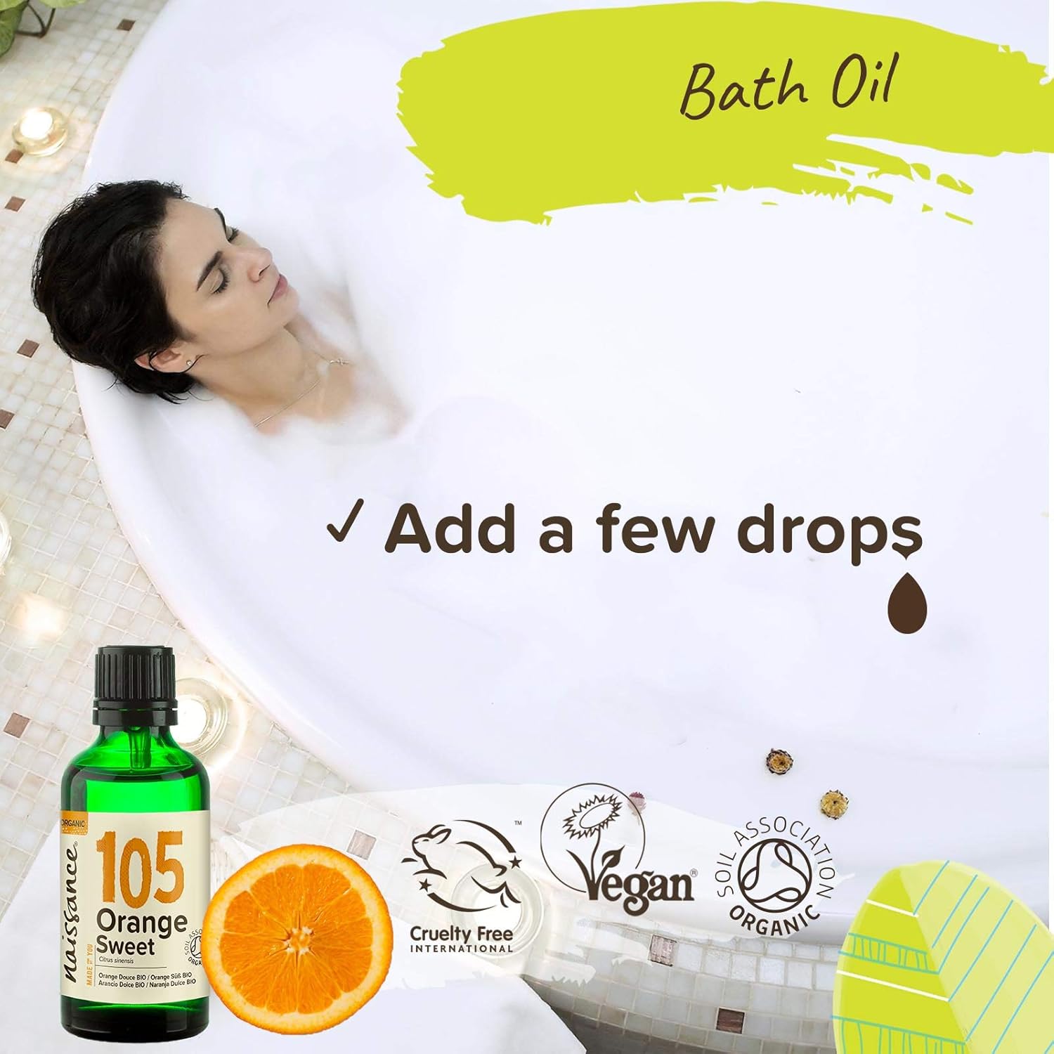 Naissance Organic Sweet Orange Essential Oil (No. 105), 50ml, Pure, Natural, Certified Organic, Cold Pressed, Cruelty Free - Image 5