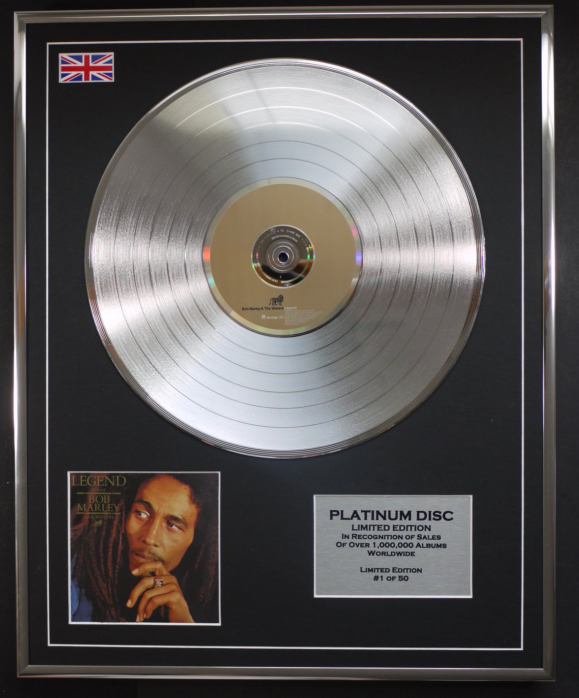 BOB MARLEY/LTD EDITION CD PLATINUM DISC/LEGEND