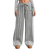 SHENHE Women's Fleece Wide Leg Baggy Sweatpants Drawstring Loose Casual Lounge Travel Pants