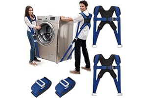 Ytonet Moving Straps, 2-Person Lifting and Moving System with Padded Back Supprot, Lifting Straps for Move Furniture, Appliances, Heavy Objects up to 800 lbs, 130 Inch Long, Wire Rope Slings, Blue