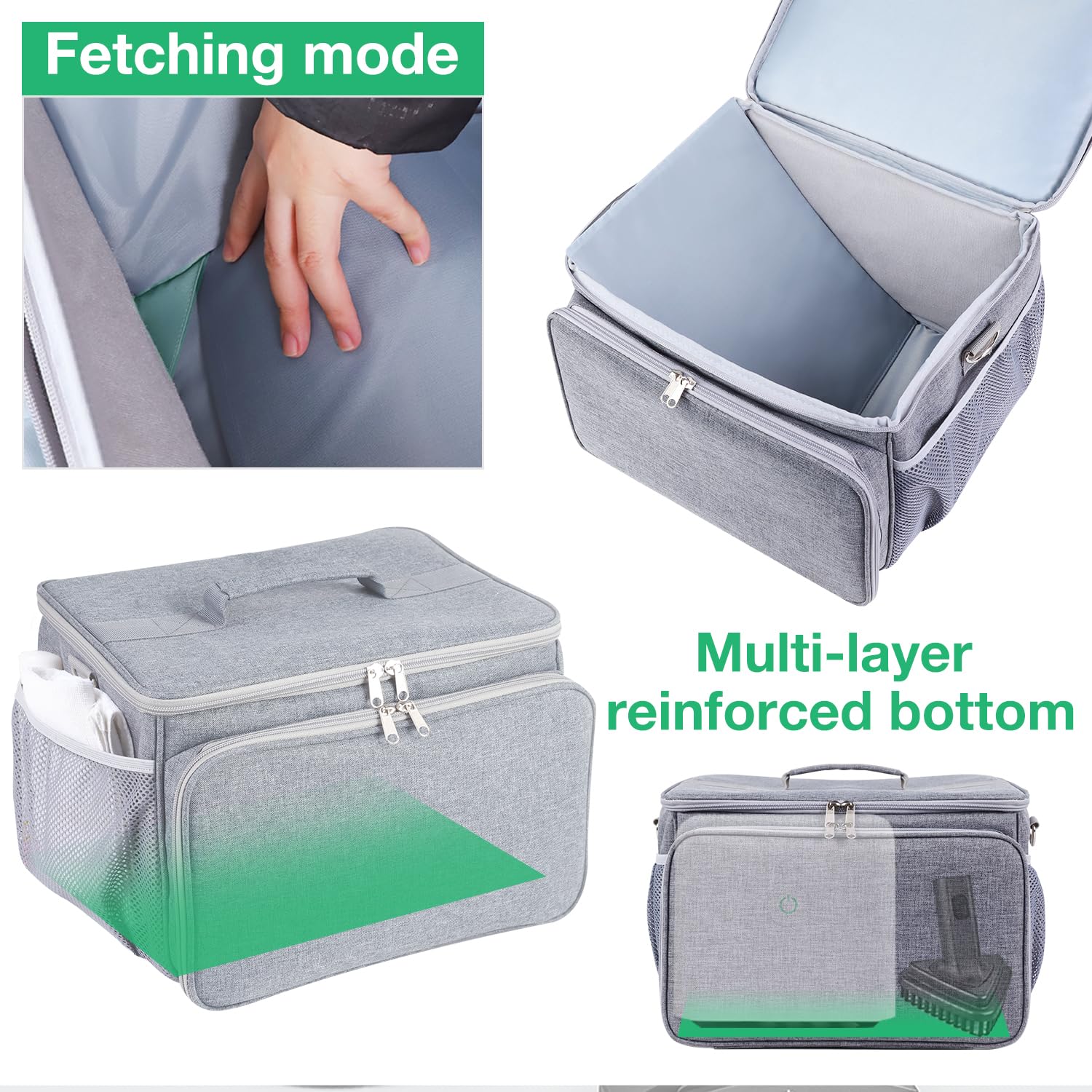 TXIYEAN Adjustable Compartments Carry Bag Compatible with Dupray Neat Steamer for Floors,Portable Steam Cleaner Storage Bag Household Hand Case with Extra Pockets（Case Only）