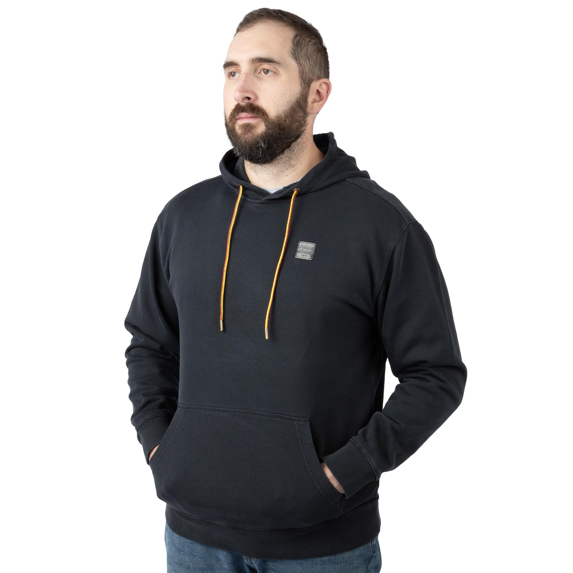 Field & Stream Holloa French Terry Sudadera con Capucha para Hombre, Negro, Mediano