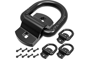 IRONDIY 4 PCS 1/2" Heavy Duty Bolt-On Forged D Rings,12000 LBS Tie Down Anchors D Ring Surface Mount Hooks for Trailers, Vans,Trucks, and Cargo Tie Downs,with Screws & Bolts