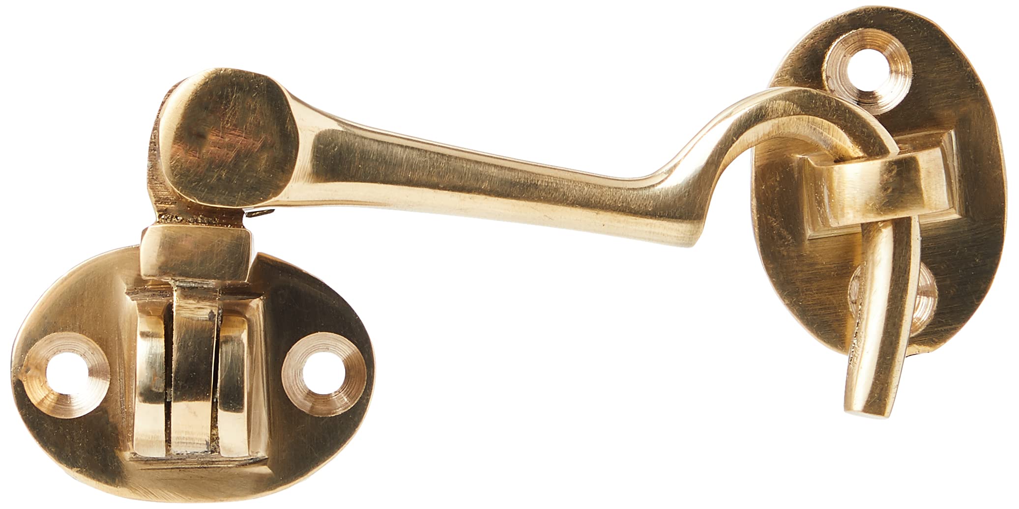 Merriway BH05742 Silent Cabin Door Hook And Eye, 75mm (3 Inch), Polished Brass