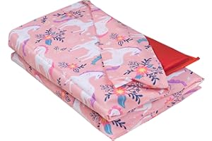 Wildkin Kids Cotton Nap Mat Cover – Soft, Sewn-in Flap, Durable & Fits 1.5" Vinyl Sleep Mats - Magical Unicorns