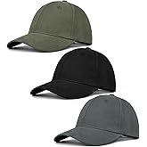 ZEXIAN 3 Pack Unisex Cotton Baseball Cap Adjustable Unconstructed Plain Sport Dad Golf Hat for Men and Women