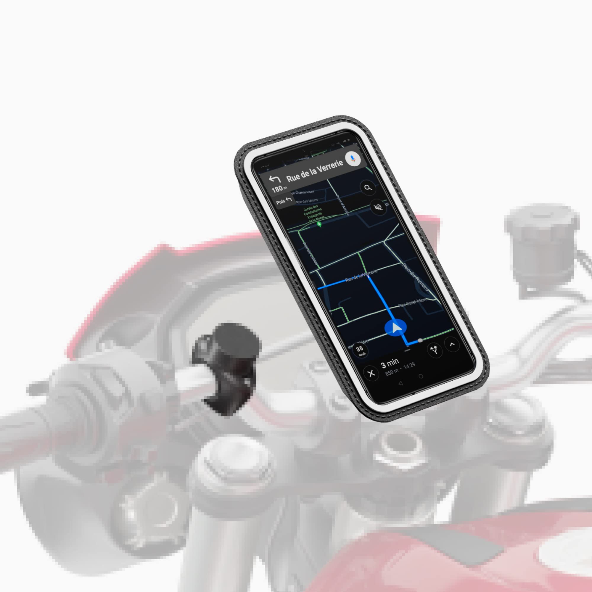 Shapeheart - Magnetic motorbike phone holder Pro, Anti vibration, Waterproof motorcycle handlebar phone mount, 360° orientation