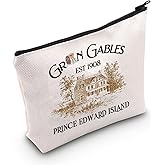 TGBJE Anne Novel Inspired Makeup Bag Anne Book Literary Gifts Gables Prince Edward Island Zipper Pouch Green Quote Gift (Gables 1908 bag)