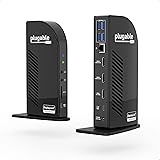 Plugable USB C Docking Station 3 Monitors, 13-in-1, 100W Charging, 3X HDMI, DisplayLink Docking Station for Thunderbolt or US