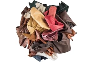 ABE LEATHER Leather Scraps Upholstery Leather (2.5 LB) & 1 "Genuine Snakeskin" Pieces …