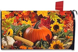 WENNGEIBORT Autumn Fall Harves Mailbox Cover Magnetic Standard Size 21 X 18 Mailbox Covers Magnetic Decorative for Home Outdoor