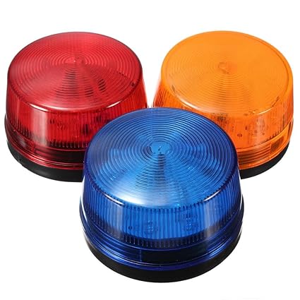 Magideal 12V Round Safety Alarm Security Post Caution Flash Warning LED Light Red