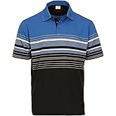Gioberti Mens Double Striped Contrast Polo Shirt with Pocket - Yarn Dye