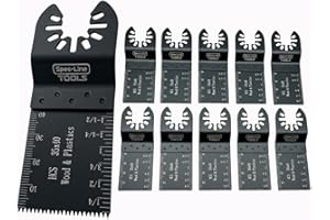 SPEC-LINE TOOLS Oscillating Tool Blade 10PCS Universal Multi Tool Blades Kit HCS Oscillating Saw Blade Saw Accessories for Os