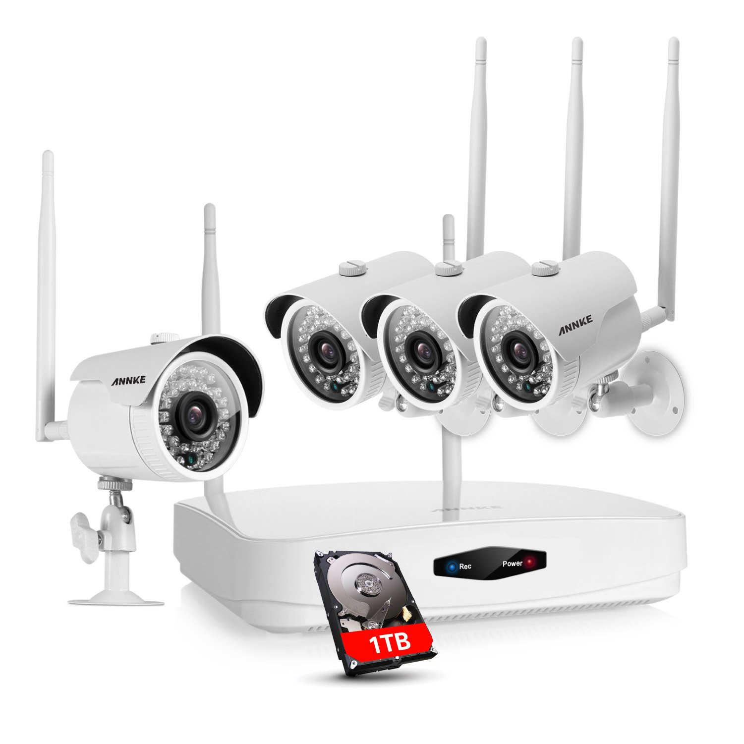 ANNKE HD 960p NVR Wireless Security Camera System with 1TB HDD and (4