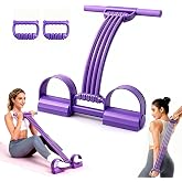 Sesiyoiu Multifunction Foot Pedal Resistance Bands with Handles, 3 in 1 Tension Rope Elastic Fitness Band for Home Workout, Yoga,Stretching, Full Body Exercise for Abs, Core, Waist, Arm, Leg