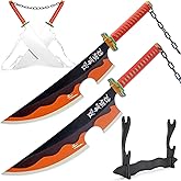 Zisu Two Tengen Swords, About 31 inches, Hashira Pillars & Tengen Uzui Sword Katana for Cosplay Purpose, Anime Sword with Original Texture