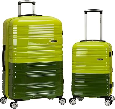 rockland melbourne 2pc abs spinner luggage set