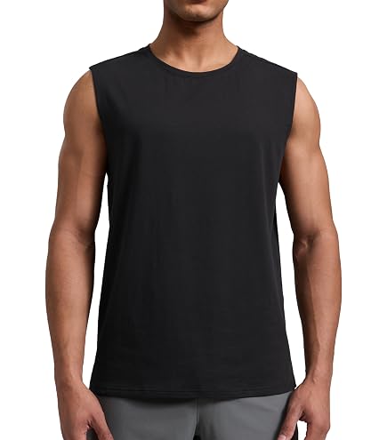 Amazon.com: CRZ YOGA Breathable Texture Crewneck Tank Tops Black
