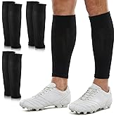 DOPENSPI 3 Pairs Soccer Sleeve Socks, Pre-Cut Soccer Leg Sleeves Football Shin Guards Elastic Compression Calf Sleeves for Men Women Sports Training