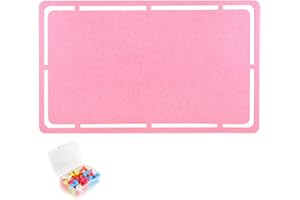 SEG Direct Large Felt Pin Board for Wall, Memo Board 28" x 17", Bulletin Board and Notice Board with 35 Push Pins for Notes, Pictures, Office Home Decor, Pink
