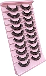 CNMTCCO False Eyelashes 10 Pairs Russian Strip Lashes D Curl Wispy Dense Faux view 3
