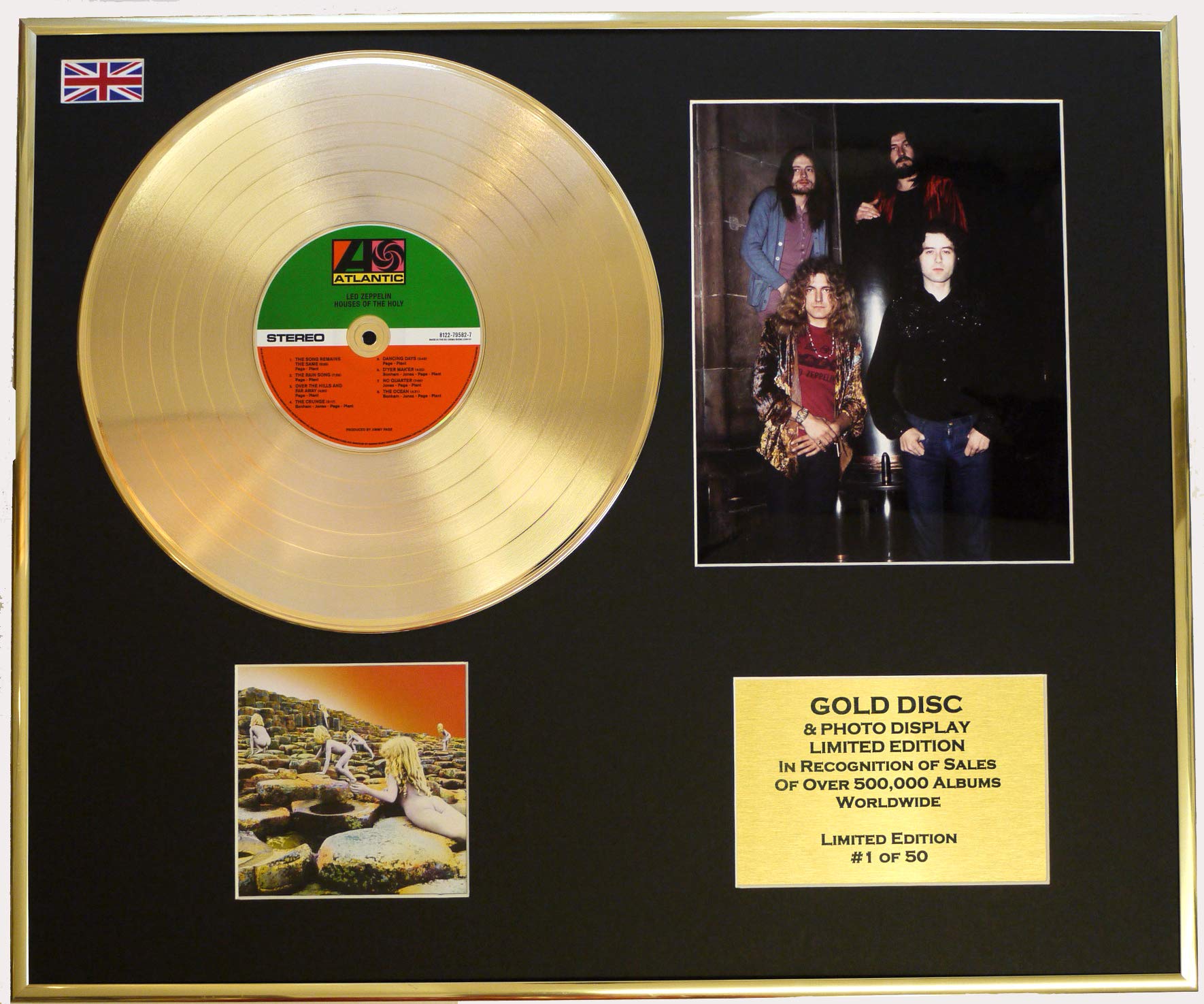LED ZEPPELIN/CD GOLD DISC/RECORD & PHOTO DISPLAY/LTD. EDITION/COA/HOUSES OF THE HOLY