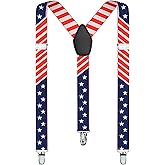 alsat Men's Suspender - Adjustable Y-Back Clip-On Suspenders for Men with Heavy Duty Strong Clips