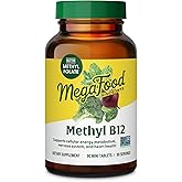 MegaFood Methyl B12 - Vegan - Includes Methyl Folate, Vitamin B12 & B6 - Supports Cellular Energy Production, Nervous System Health & Cardiovascular Function - 90 Tablets