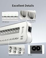 EBL 8 Bay Battery Charger with USB Ports 2800mAh AA Rechargeable Battery Set view 7