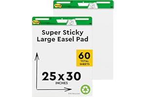 Post-it® Easel Pad made with Recycled Paper, 25 in. x 30 in., White, 30 Sheets/Pad, 2 Pads/Pack - 2 Units per Case
