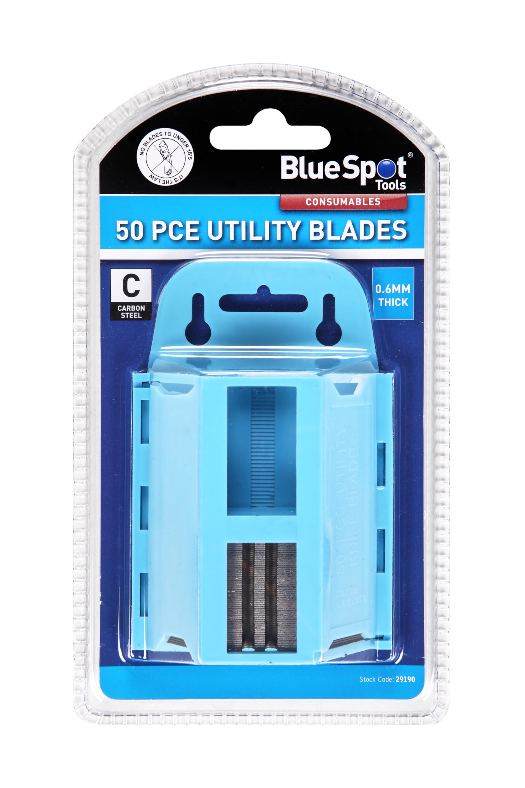 Blue Spot Tools 29190 Utility Blade Set in Dispenser (50 Pieces)
