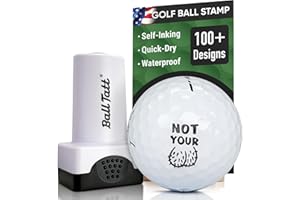 Ball Tatt - Golf Ball Stamp - Self-Inking Marker - Quick-Dry Permanent Marking Tool, No Leaks or Refills, Reusable & Waterproof Golfing Stamper - Ideal Gift for Golfers, Dads, (Golf Humor)