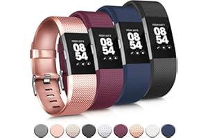 Tobfit Sport Bands Compatible with Fitbit Charge 2, 4 Pack, Replacement Wristbands for Women Men, Small/Large