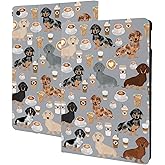 Dachshund Coffees Case for Ipad 10.2 Inch, Ipad 7th/8th/9th Generation Case Premium Pu Leather Stand Cover Case,Multi-Angle View Adjust Stand with Auto Sleep Wake Shockproof Protective Cover