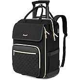 Arcoyard Rolling Backpack for Women, Travel Rolling Laptop Backpack with Wheels, Vertical & Horizontal Storage 2 In 1, Flip-Top Design, Water-Resistant Overnight College Underseat Carry on Luggage