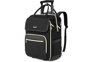 Arcoyard Rolling Backpack for Women, Travel Rolling Laptop Backpack with Wheels, Vertical & Horizontal Storage 2 In 1, Flip-Top Design, Water-Resistant Overnight College Underseat Carry on Luggage