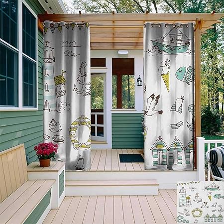 Leinuoyi - Cortinas náuticas para patio al aire libre, elementos