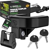 Rhino USA Trailer Coupler Lock Kit (2in Trailers) - Anti-Theft Steel | Heavy Duty Anti-Theft Lock for RV, Camper, Trailer, Boat &amp; Caravan. Reinforced Solid Steel Build, Weatherproof.