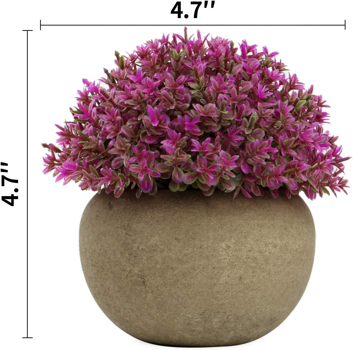 Epartswide Artificial Mini Plastic Potted Plants Topiary Shrubs Fake Plants for Office Bathroom Farmhouse Decoration -